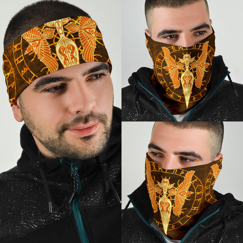 viking-bandana-3-pack-gold-spear-of-the-god-odin-gungnir-and-two-gold-ravens