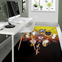 4 Wolves Warriors Native American Design Area Rug LT10 - Wonder Print Shop