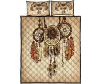 Dreamcatcher Brown Native American Quilt Bed Set LT10 - Wonder Print Shop