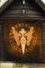 Viking Premium Quilt Gold Spear Of The God Odin - Gungnir and Two Gold Ravens RLT12 - Wonder Print Shop