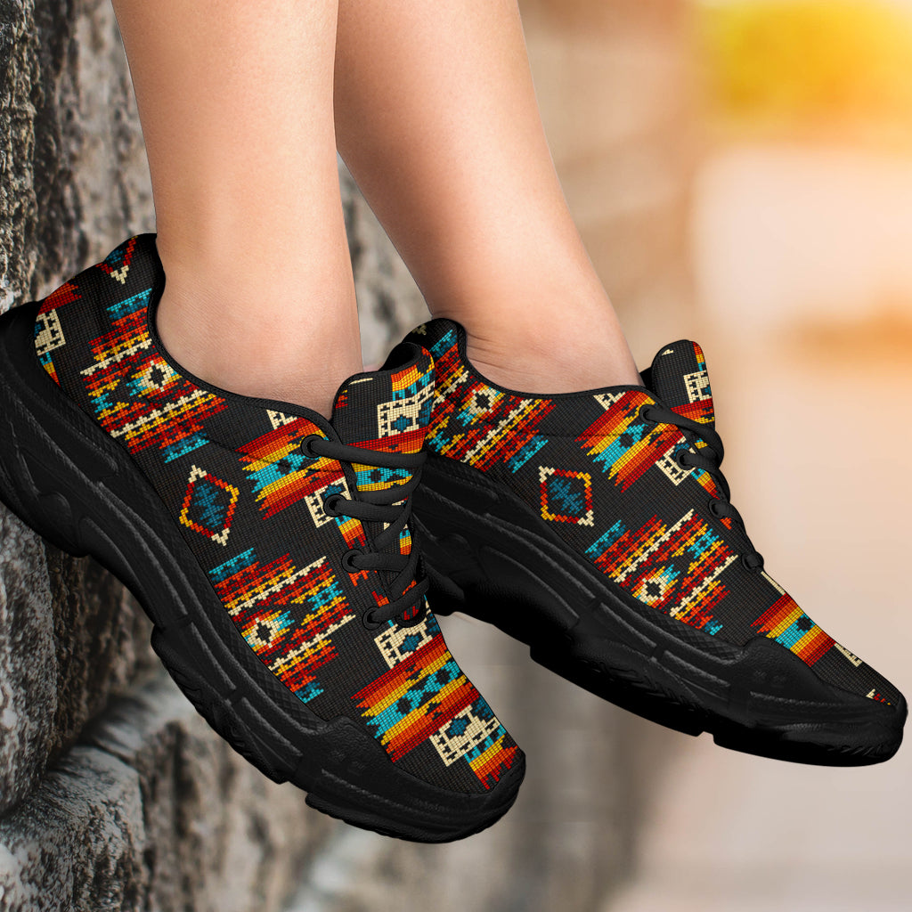 black-pattern-native-american-chunky-sneakers