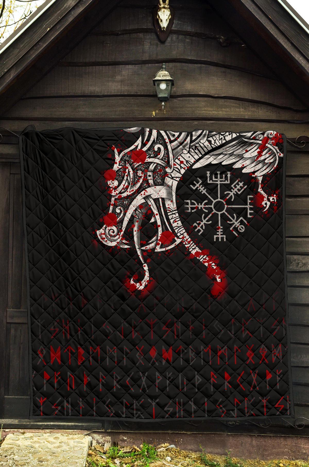 Viking Premium Quilt, Dragon and Vegvisir Blood Tattoo RLT12 - Wonder Print Shop