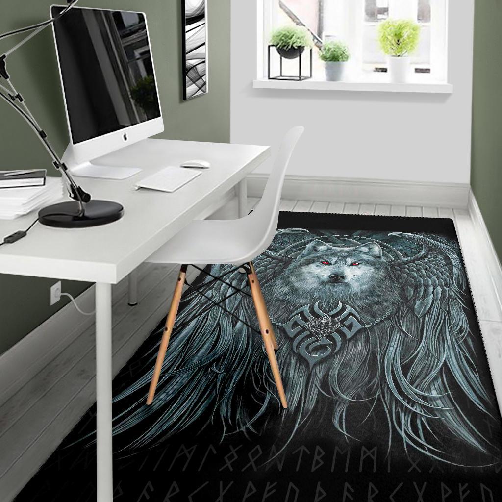 Viking Area Rug, Spiral Wolf Spirit RLT12 - Wonder Print Shop