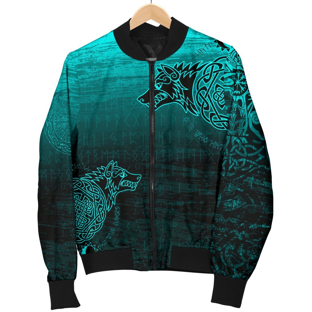 Viking Women's Bomber Jacket, Skoll and Hati RLT12 - Wonder Print Shop