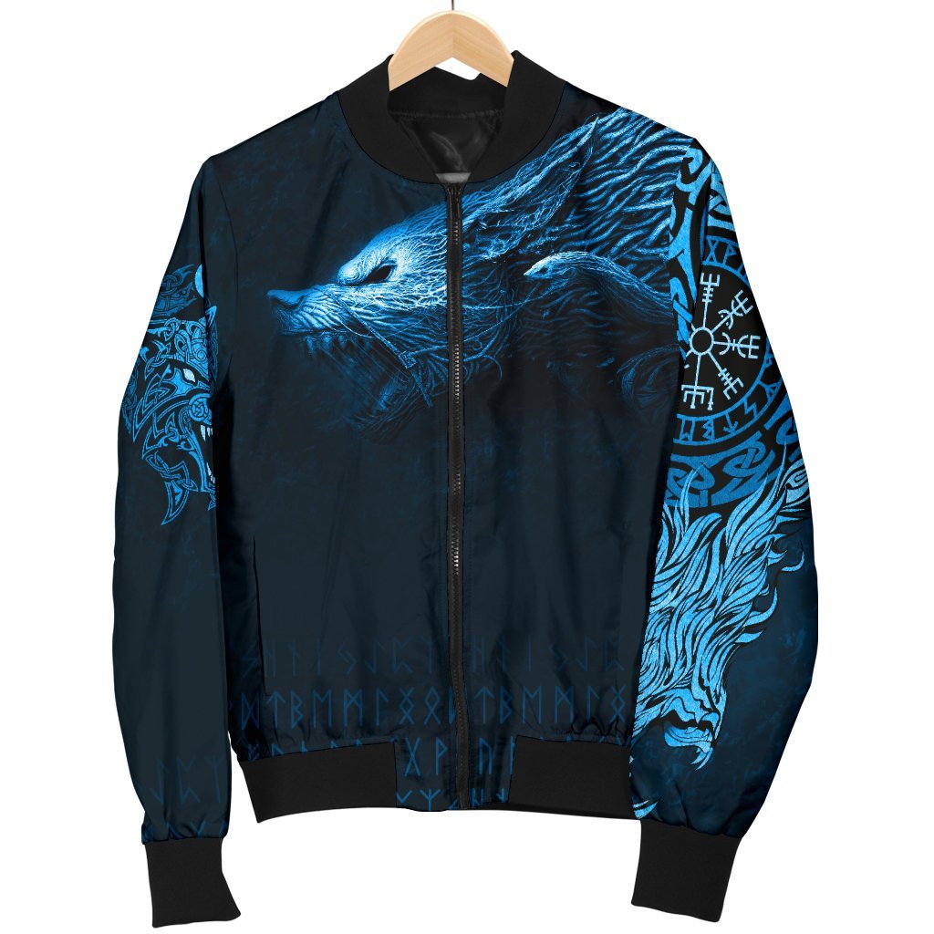 Viking Men's Bomber Jacket, Fenrir Wolf RLT12 - Wonder Print Shop