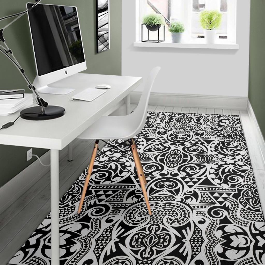 Polynesian Gray Area Rug - Wonder Print Shop