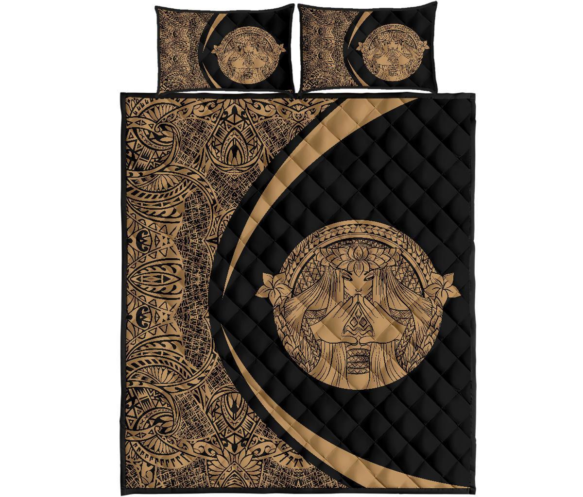 hawaii-polynesian-pele-mauna-kea-quilt-bed-set-circle-style-gold