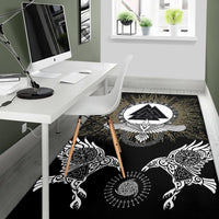 Viking Area Rug Raven, Valknut and Vegvisir RLT12 - Wonder Print Shop