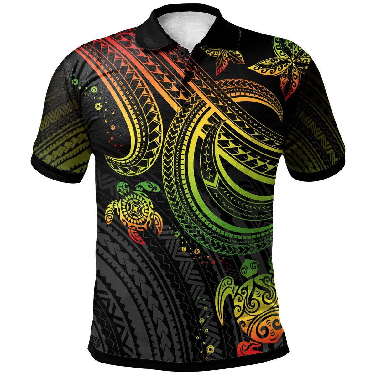 Polynesian Polo Shirt Reggae Turtle - Wonder Print Shop