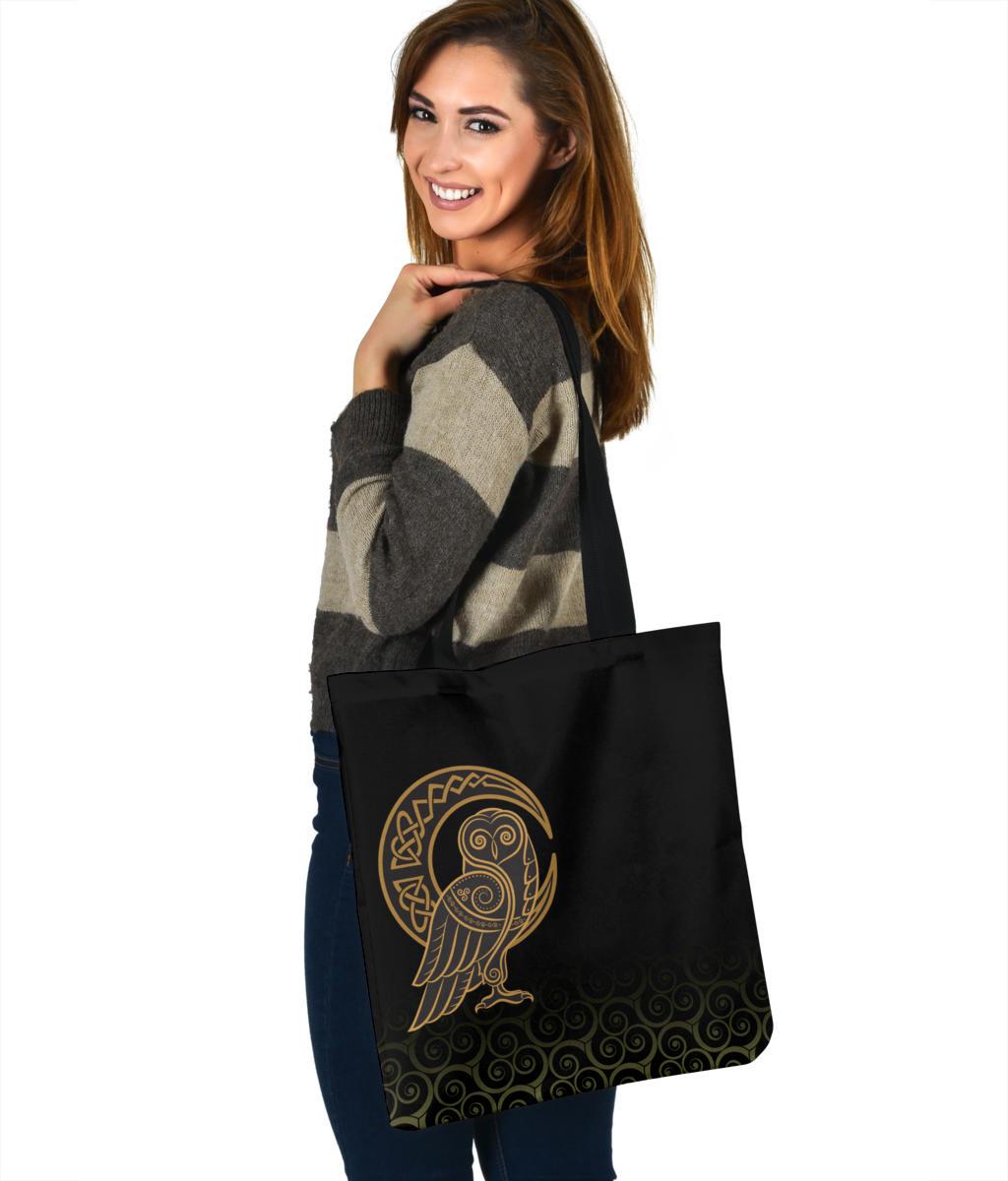 viking-tote-bag-owl-celtic-on-triskels-background