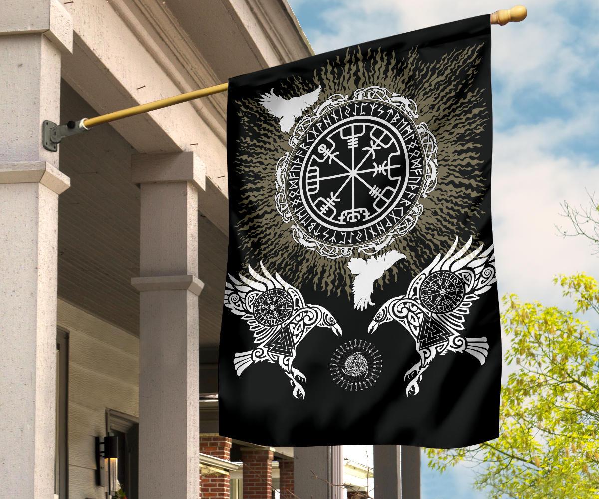 Viking Garden Flag Raven, Valknut and Vegvisir RLT12 - Wonder Print Shop