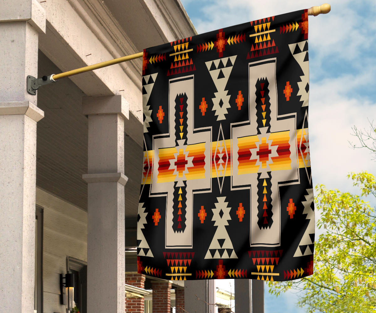 Native American Black Tribe Design Flag Decor LT10 - Wonder Print Shop