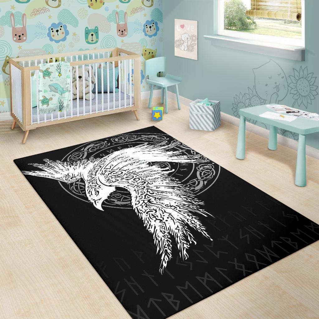Viking Area Rug Mystical Raven Tattoo Special RLT12 - Wonder Print Shop