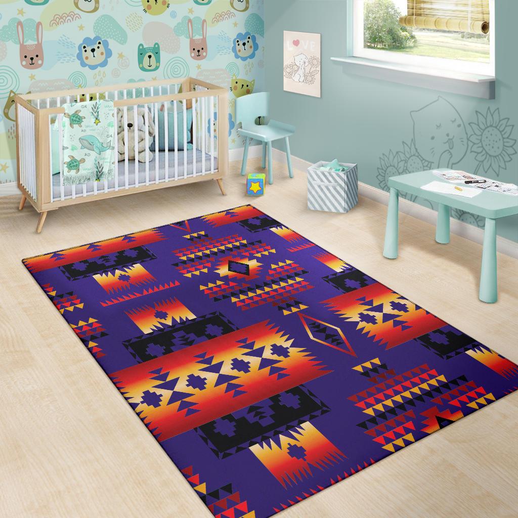 Purple Native Tribes Pattern Native American Area Rug LT10 - Wonder Print Shop