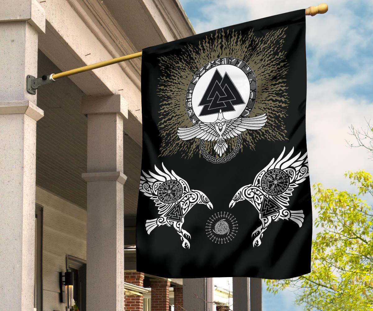 Viking Garden Flag Raven, Valknut and Vegvisir RLT12 - Wonder Print Shop