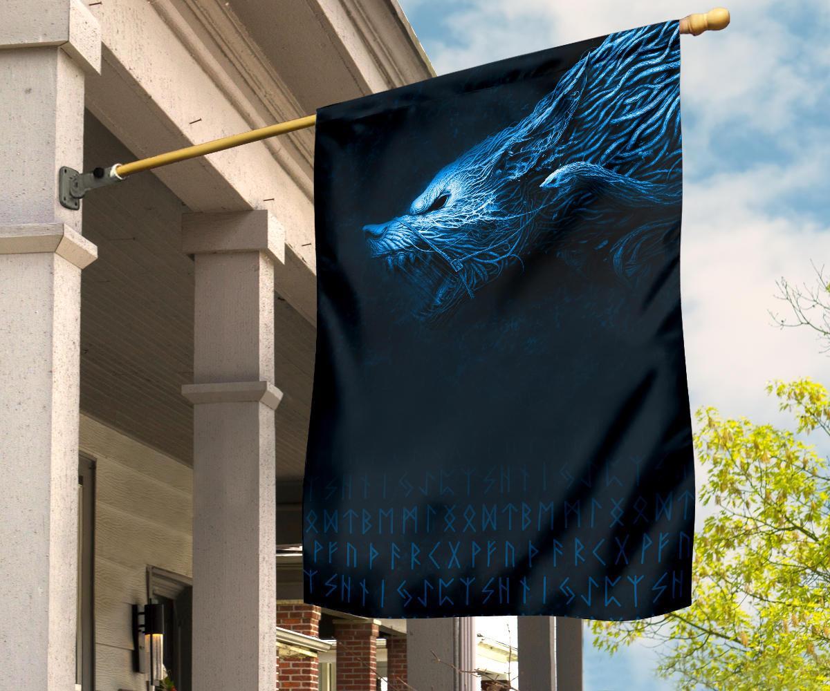 Viking Flag, Fenrir Wolf RLT12 - Wonder Print Shop