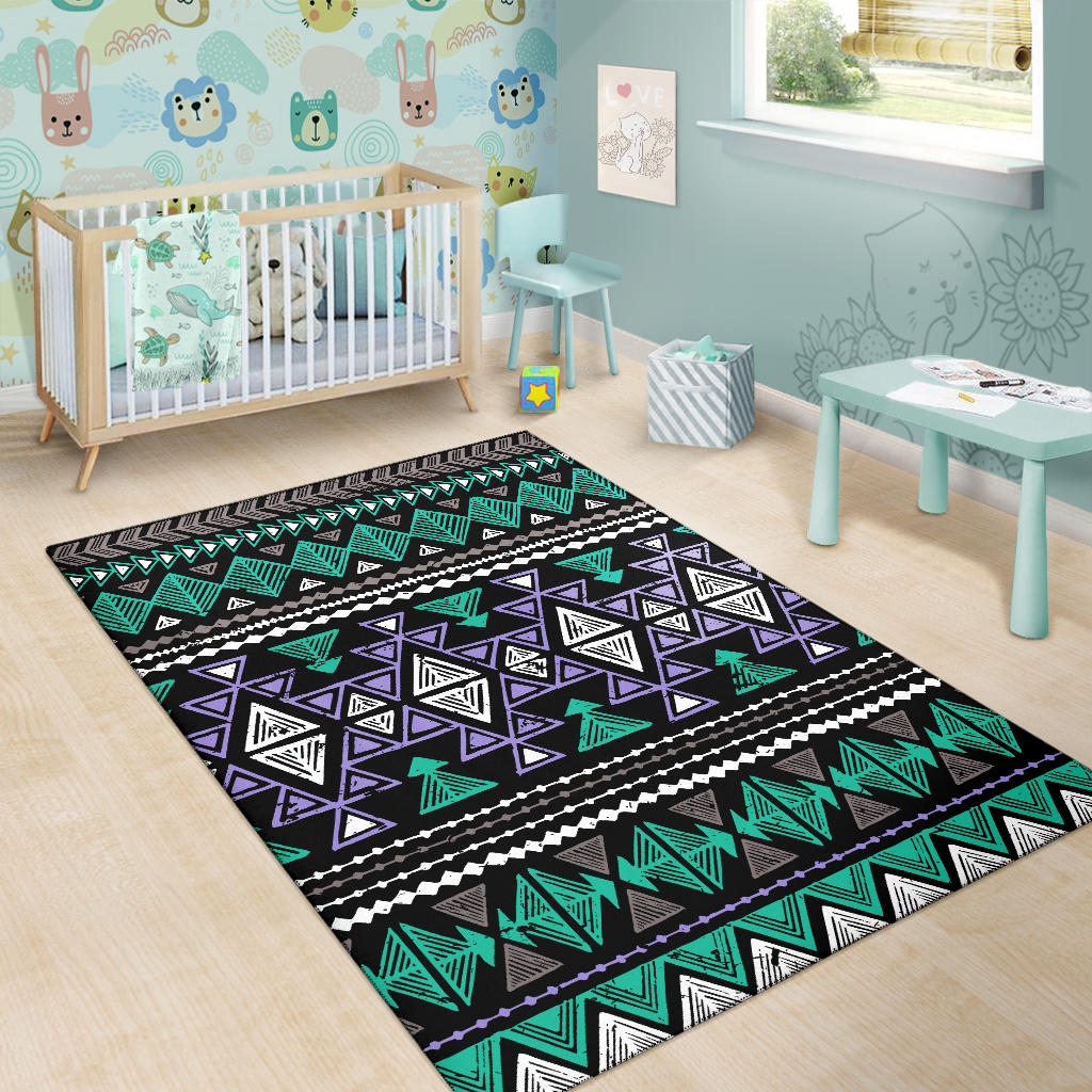 Neon Color Tribal Area Rug LT10 - Wonder Print Shop