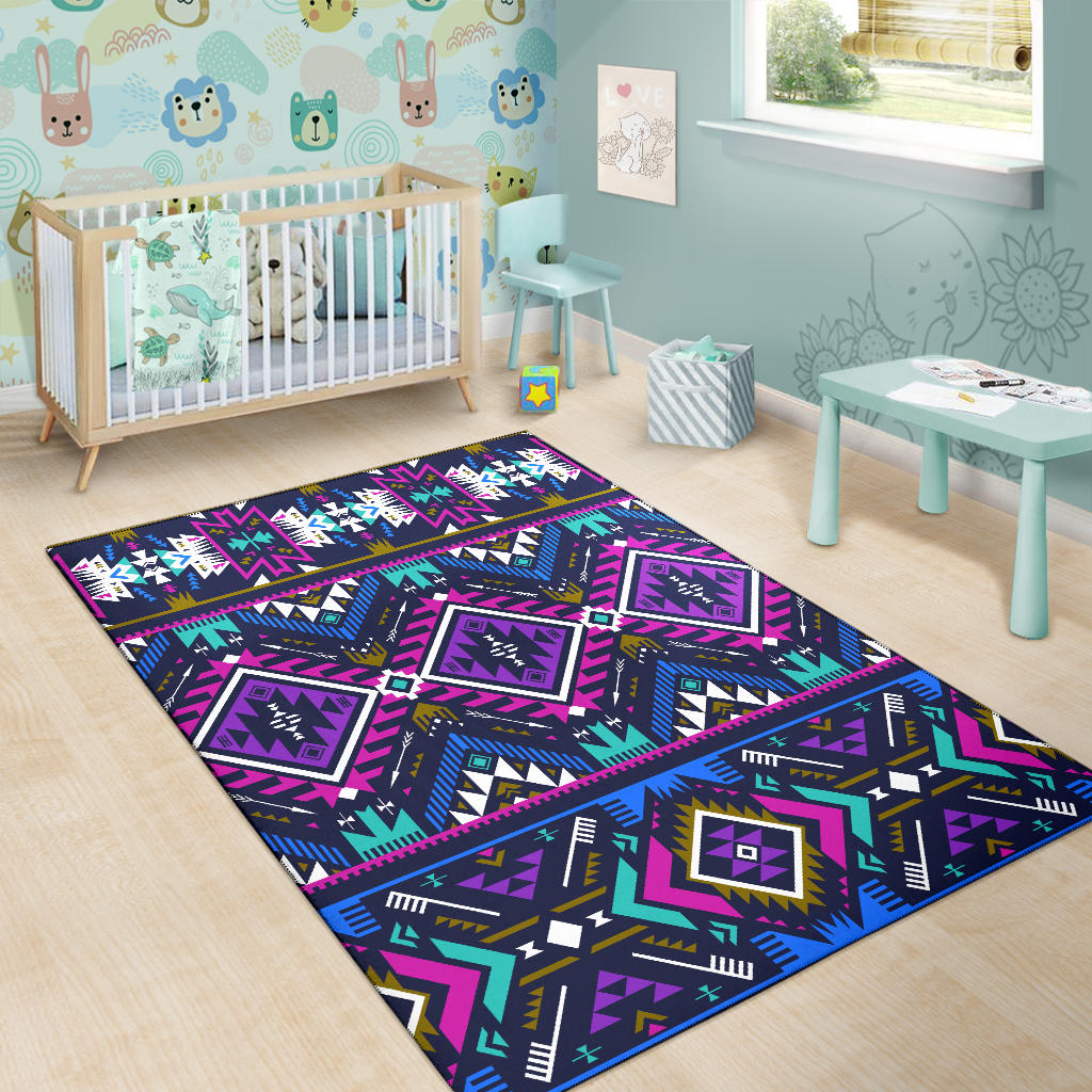 Purple Tribe Pattern Area Rug LT10 - Wonder Print Shop