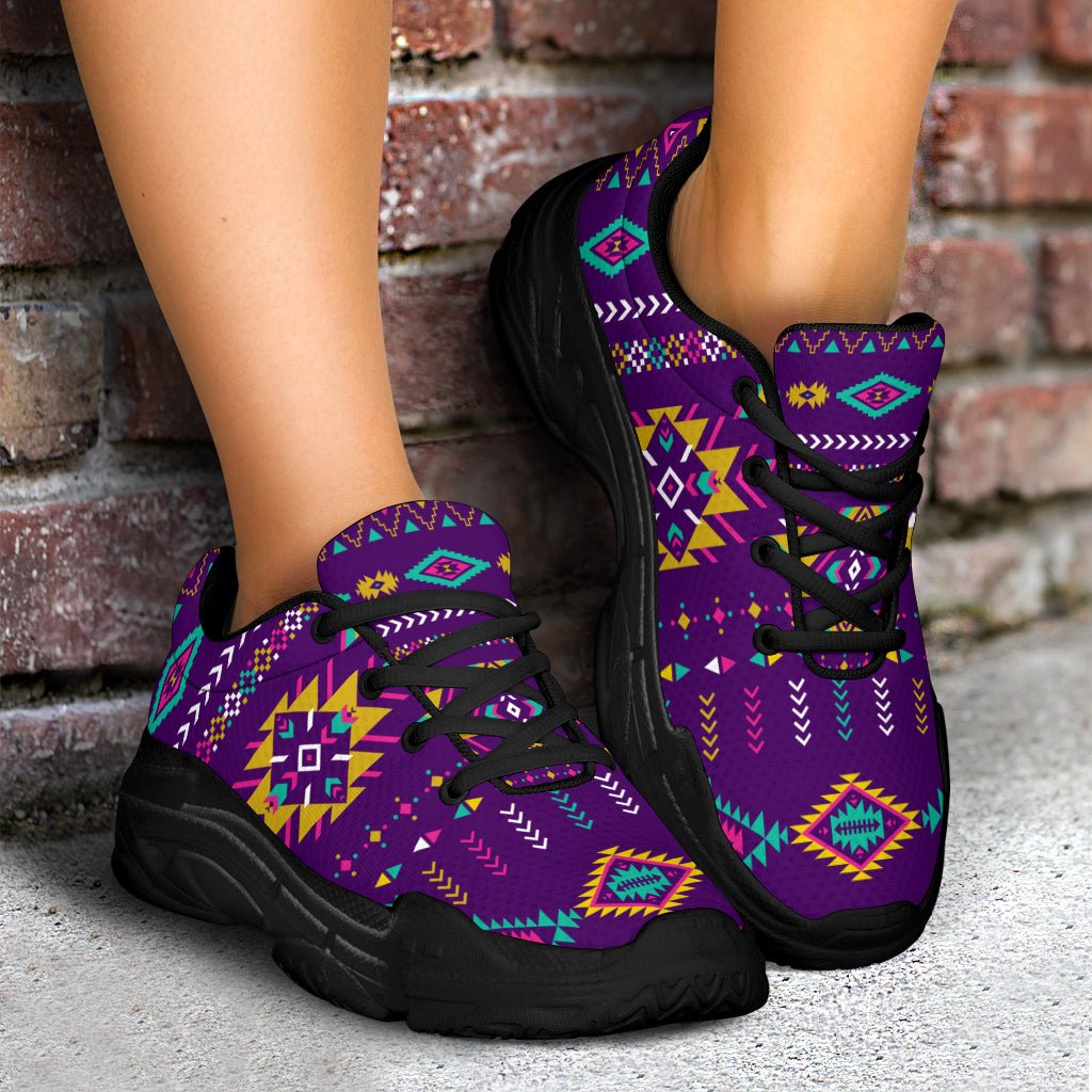 native-american-light-purple-pattern-chunky-sneakers
