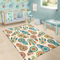 Mini Colorful Dreamcatchers Cream Native American Area Rug GB NAT00041 ARUG01 LT10 - Wonder Print Shop