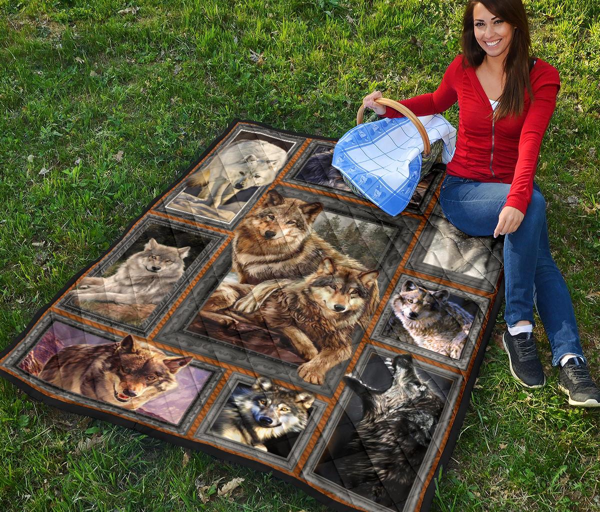 Wolf Art Native American Premium Quilt LT10 - Wonder Print Shop