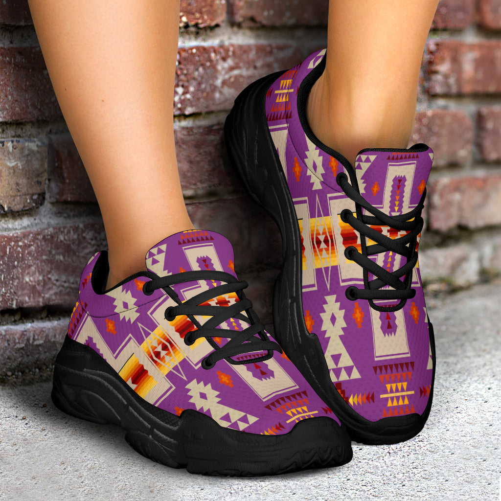 native-american-light-purple-tribe-design-chunky-sneakers
