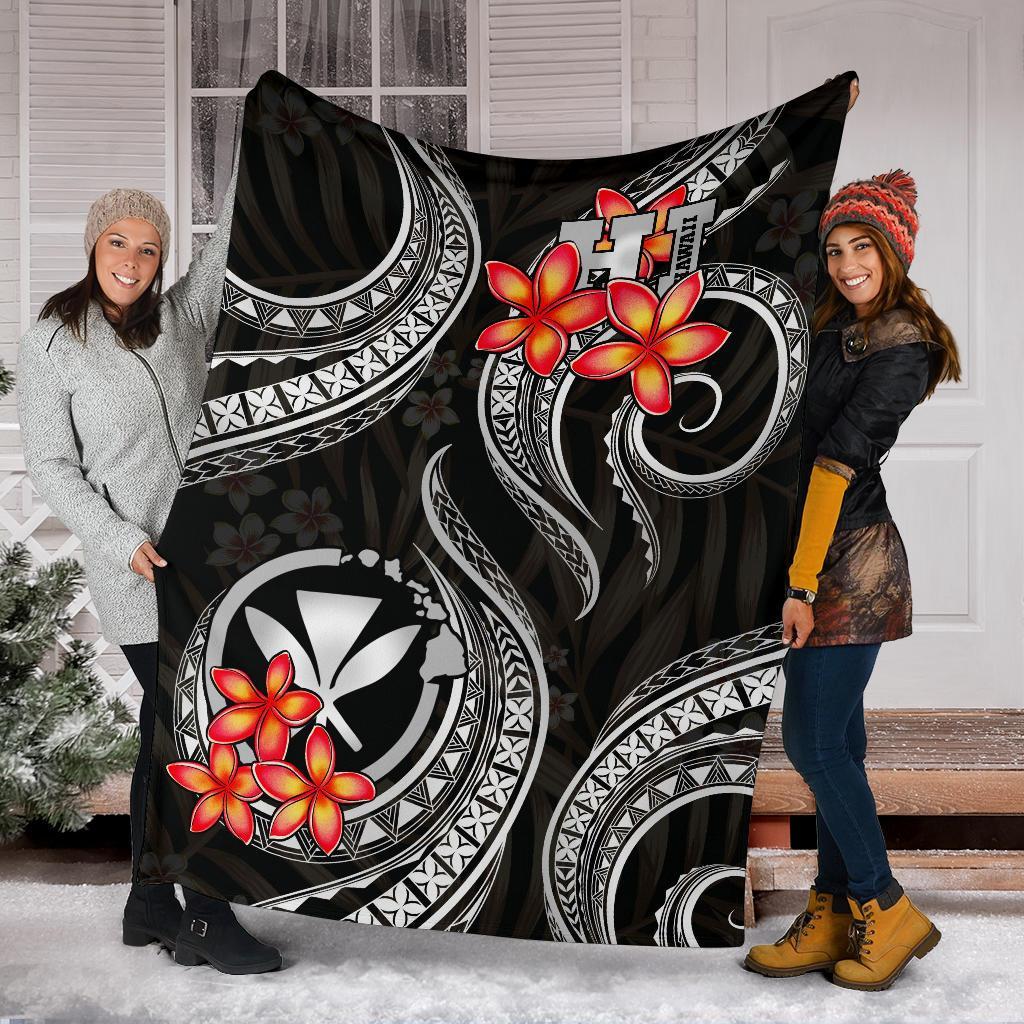 polynesian-hawaii-premium-blanket-black-plumeria