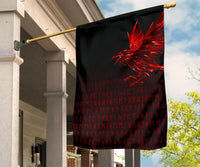 Viking Garden Flag The Raven Of Odin Rune, Red RLT12 - Wonder Print Shop