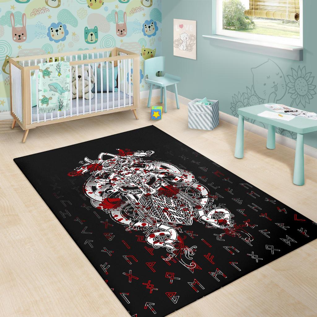 Viking Tyr Tattoo Blood Area Rug RLT12 - Wonder Print Shop