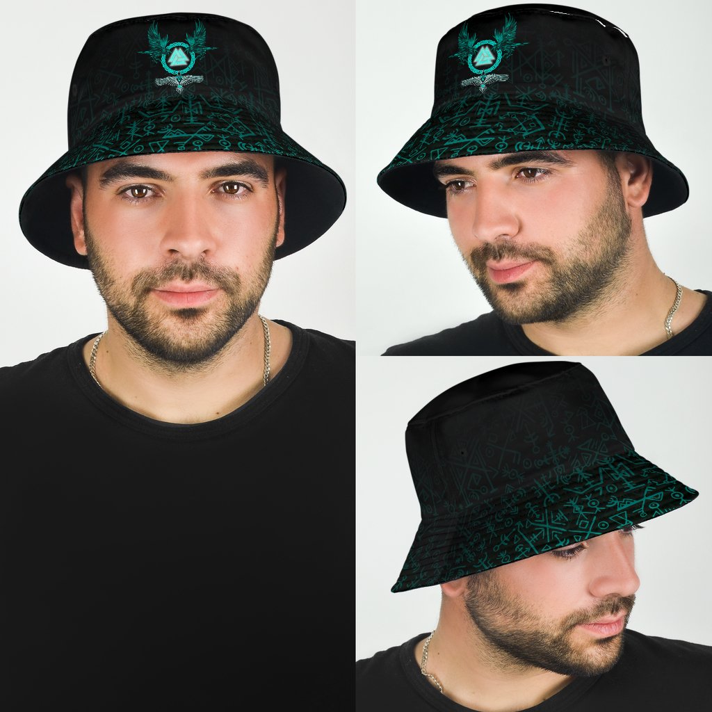 viking-bucket-hat-three-raven-and-valknut-cyan