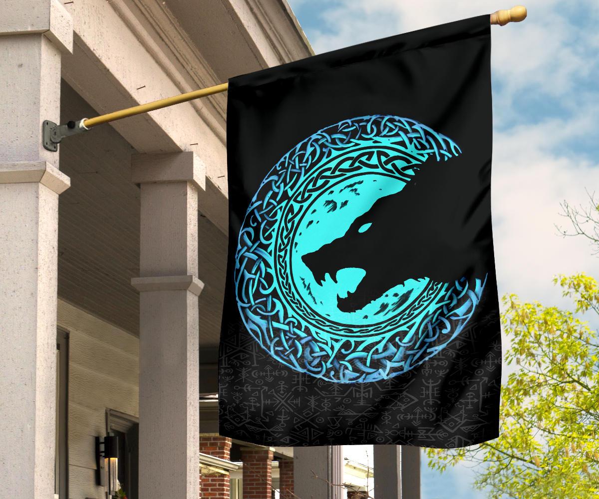 Viking Flag Fenrir Norse Wolf RLT12 - Wonder Print Shop