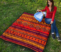 Native American Pattern Color Orange Premium Quilt LT10 - Wonder Print Shop