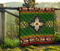 Southwest Green Symbol Native American Premium Quilt LT10 - Wonder Print Shop