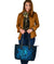 Viking Large Leather Tote Raven Odin Celtic Cyan RLT12 - Wonder Print Shop