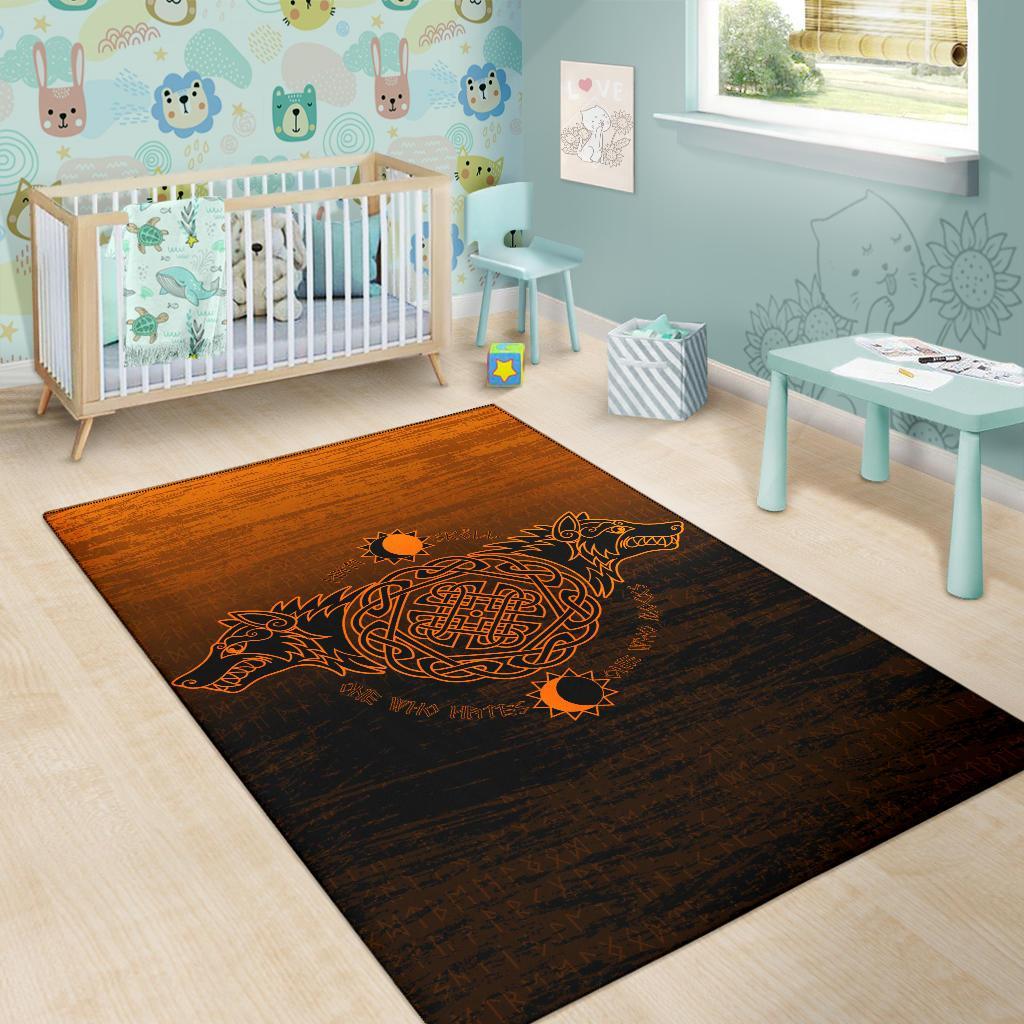 Viking Area Rug, Skoll and Hati Orange RLT12 - Wonder Print Shop