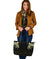Viking Large Leather Tote, Fenrir Raven and Vegvisir Tattoo Yellow RLT12 - Wonder Print Shop