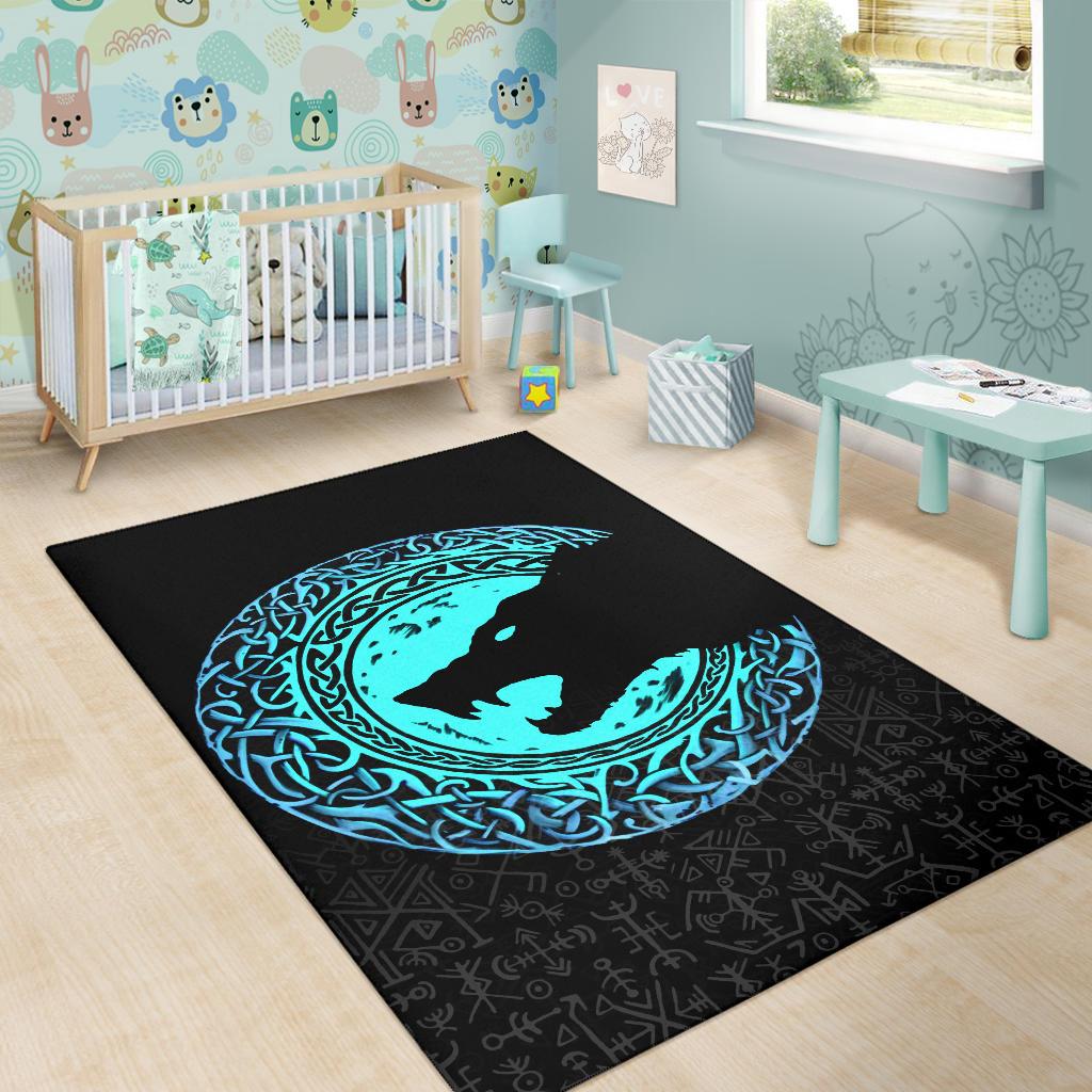 Viking Area Rug Fenrir Norse Wolf RLT12 - Wonder Print Shop