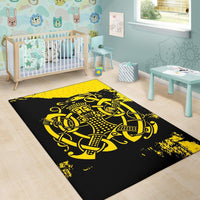 Viking Area Rug, Loki Bound Triskele Rune Gold RLT12 - Wonder Print Shop