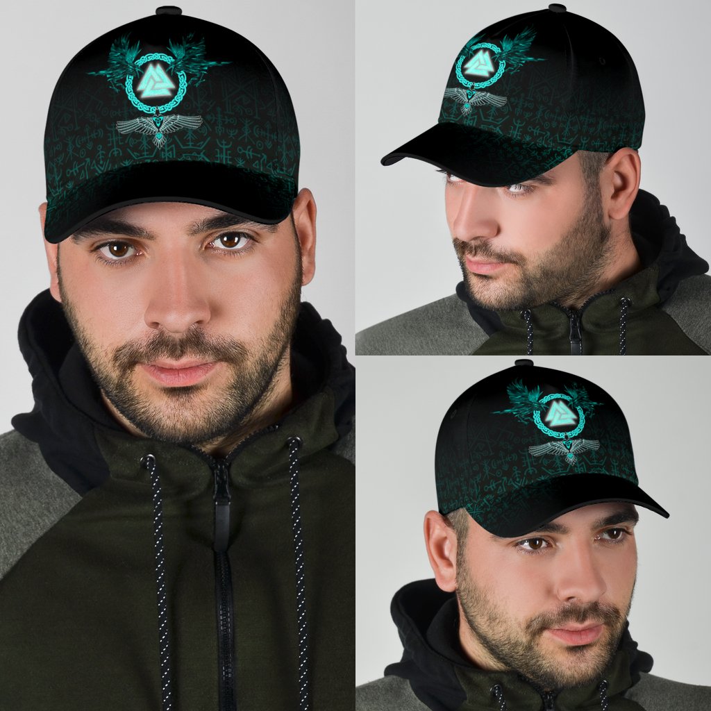 viking-classic-cap-three-raven-and-valknut-cyan