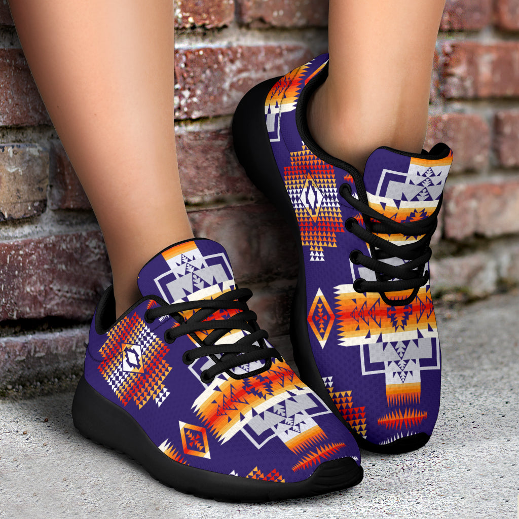 Purple Pattern Native American Sport Sneakers LT10 - Wonder Print Shop