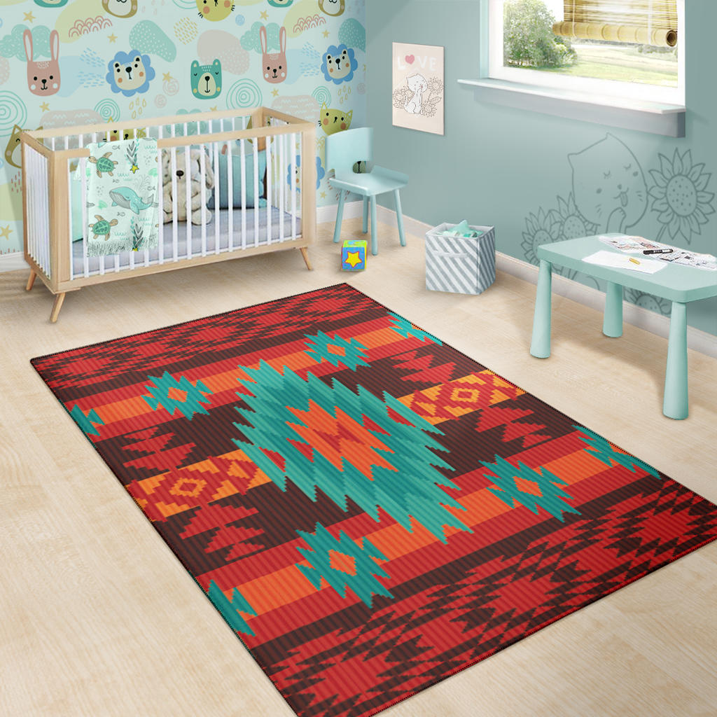 Red Geometric Pattern Area Rug LT10 - Wonder Print Shop