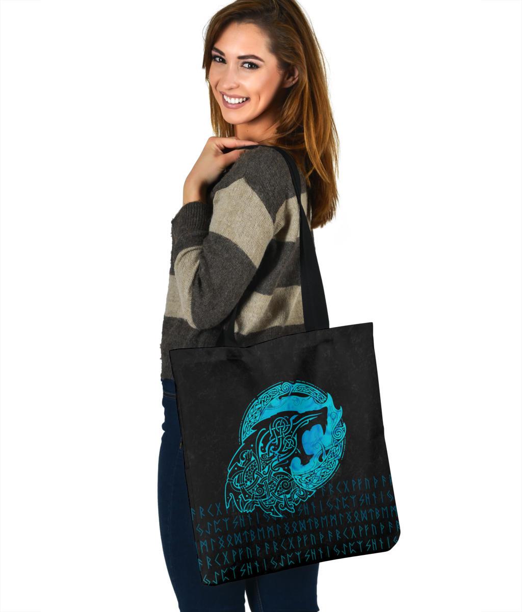 viking-tote-bag-fenrir-wolf-cyan