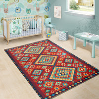 Geometric Red and Green Pattern Area Rug LT10 - Wonder Print Shop