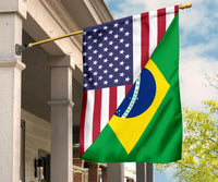 US Flag with Brazil Flag - Wonder Print Shop