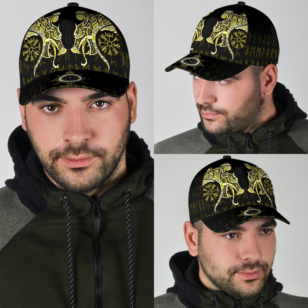 viking-classic-cap-fenrir-raven-and-vegvisir-tattoo-yellow