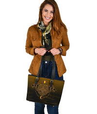 Viking Small Leather Tote Bag, Skoll and Hati RLT12 - Wonder Print Shop