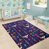 Thunderbird Pattern Blue Area Rug LT10 - Wonder Print Shop