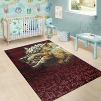 Viking Area Rug Fenrir On The Blood Moon Background RLT12 - Wonder Print Shop