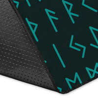 Viking Area Rug The Raven Of Odin Rune Cyan RLT12 - Wonder Print Shop