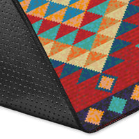 Geometric Red and Green Pattern Area Rug LT10 - Wonder Print Shop